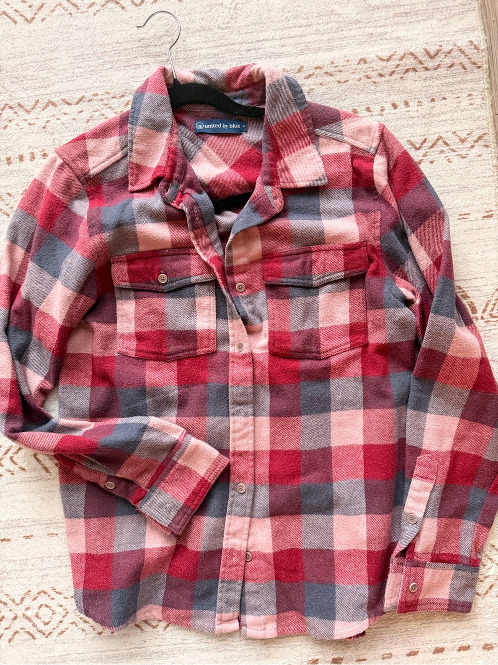 United By Blue Women’s Pink & Red Plaid Button-Up Shirt
